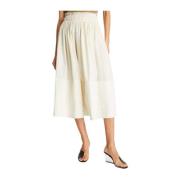 Katoenen Midi Rok met Ruches Tory Burch , White , Dames