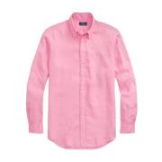 Linnen roze overhemd Custom Fit Ralph Lauren , Pink , Heren