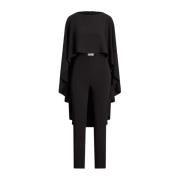 Zwarte jumpsuit met riem Ralph Lauren , Black , Dames