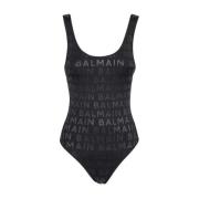 Eendelig Badpak Diepe Rugsnede Balmain , Black , Dames