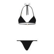 Zwart Bikini Set met Gouden Accenten Dolce & Gabbana , Black , Dames