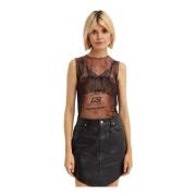 Bruine Transparante Print Mouwloze Top Jean Paul Gaultier , Brown , Da...