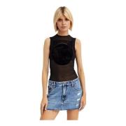 Zwarte Aarde Transparante Dames Top Jean Paul Gaultier , Black , Dames