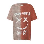 Tie Dye Katoenen T-shirt met Print One Teaspoon , Multicolor , Dames