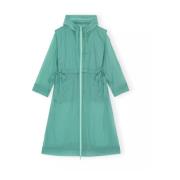 Turquoise Oversized Hoodiejas met Logo Ganni , Green , Dames