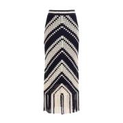 Gehaakte franje Chintz rok Zimmermann , White , Dames