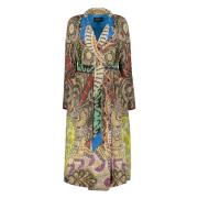 Jacquard motief jas met reverskraag Etro , Multicolor , Dames