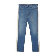 Blauwe Jeans met Witte Strepen Palm Angels , Blue , Heren