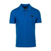 Blauw Katoen Piqué Poloshirt Paul & Shark , Blue , Heren