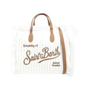 Stijlvolle Leren Tas MC2 Saint Barth , White , Dames