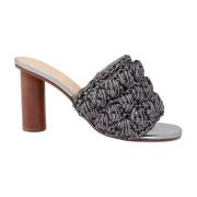 Donkergrijze sandalen met hak en geweven band JW Anderson , Gray , Dam...