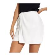 Witte Mini Rok Asymmetrisch Gedrapeerd Gauge81 , White , Dames