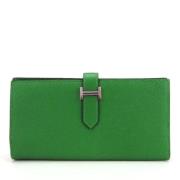 Pre-owned Leather wallets Hermès Vintage , Green , Dames