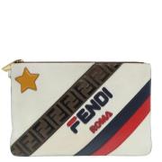 Pre-owned Leather clutches Fendi Vintage , Beige , Dames