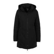 Zwarte Winterjas met Capuchon Save The Duck , Black , Dames