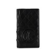 Pre-owned Leather wallets Chanel Vintage , Black , Dames