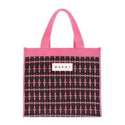 Roze Jacquard Grote Shopper Tas Marni , Pink , Dames