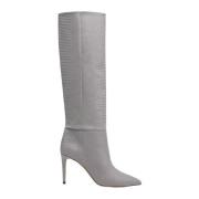 Grijze Stiletto Laarzen Hagedis Patroon Paris Texas , Gray , Dames