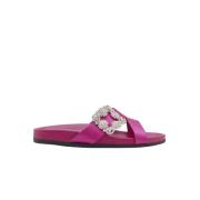 Roze Kristal Gesp Sandalen Manolo Blahnik , Red , Dames