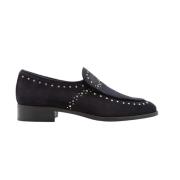 Blauwe Suède Loafers met Studs Pertini , Blue , Dames