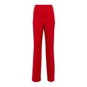 Rode Flared Hoge Taille Broek Roland Mouret , Red , Dames