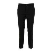 Slim Fit Zwarte Broek Platte Voorkant Cruna , Black , Heren