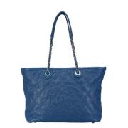 Pre-owned Leather chanel-bags Chanel Vintage , Blue , Dames