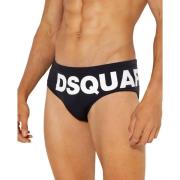 Zwarte Logo Zwemshorts Dsquared2 , Black , Heren