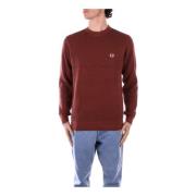 Logo Front Sweaters Fred Perry , Brown , Heren