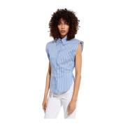 Zijden Gestreepte Mouwloze Blouse Isabel Marant , Blue , Dames