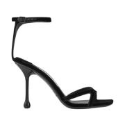 Zwarte Fluweel Hoge Hak Sandalen Jimmy Choo , Black , Dames