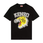 Zwart Varsity Jungle T-shirt Kenzo , Black , Dames