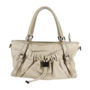 Pre-owned Leather handbags Burberry Vintage , Beige , Dames