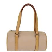 Pre-owned Leather shoulder-bags Burberry Vintage , Beige , Dames