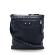 Pre-owned Leather shoulder-bags Balenciaga Vintage , Blue , Dames