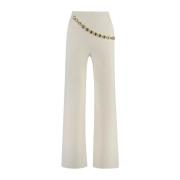 Witte Loszittende Broek met Ketting Paco Rabanne , White , Dames