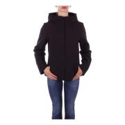 Zwarte Jassen met Voorlogo Rits Woolrich , Black , Dames