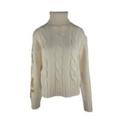 Witte Jacquard Sweater Cropped Dolcevita MC2 Saint Barth , White , Dam...