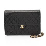 Pre-owned Leather chanel-bags Chanel Vintage , Black , Dames