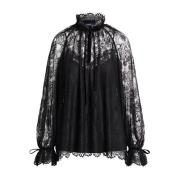 Zwarte kanten blouse Ralph Lauren , Black , Dames