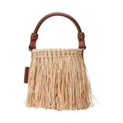 Raffia Small Lucey Bucket Tas Ralph Lauren , Beige , Dames