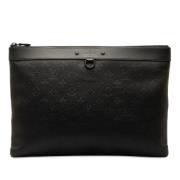 Pre-owned Leather clutches Louis Vuitton Vintage , Black , Heren