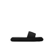 Zwarte Logo Slides Moncler , Black , Dames