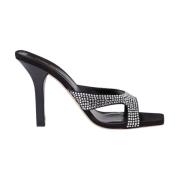 Zwarte Kristal Stiletto Muiltjes Paris Texas , Black , Dames