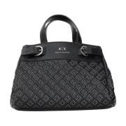 Zwarte handtas met studs Armani Exchange , Black , Dames