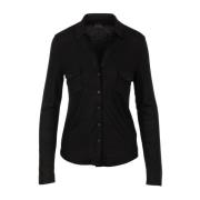 Zwarte shirt met zakken Majestic Filatures , Black , Dames