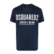 Casual Katoenen T-shirt voor Mannen Dsquared2 , Blue , Heren