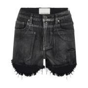 Hoge taille zwarte denim shorts One Teaspoon , Black , Dames