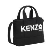 Zwarte Utility Shopper Tas met Boke Flower Print Kenzo , Black , Dames