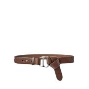 Bruin leren riem Ralph Lauren , Brown , Dames